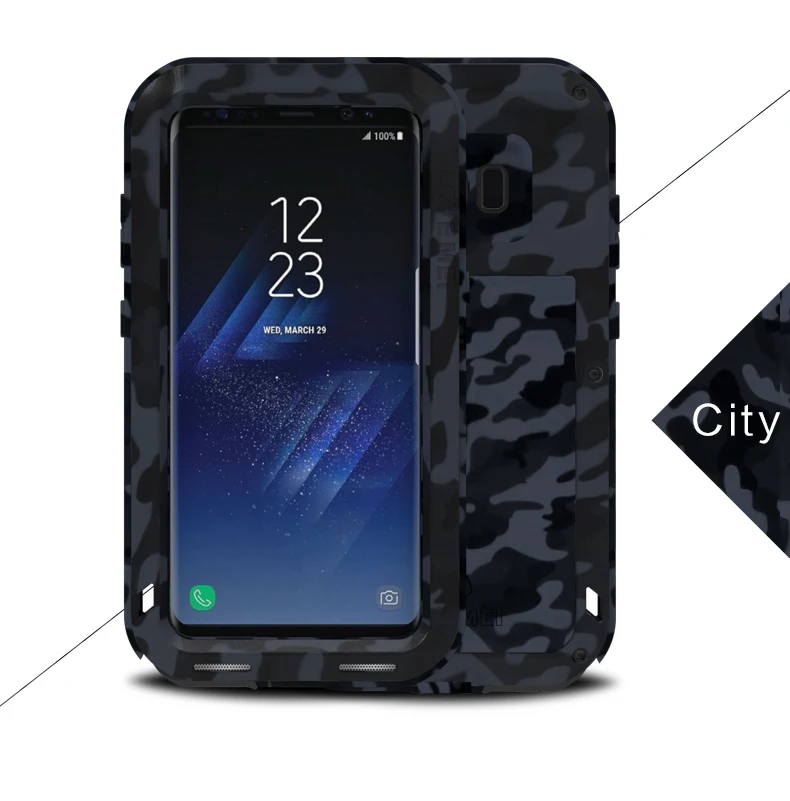 LOVE MEI Камуфляжный металлический защитный чехол для samsung Galaxy S8 противоударный водонепроницаемый для S8 Plus алюминиевый военный сверхпрочный чехол