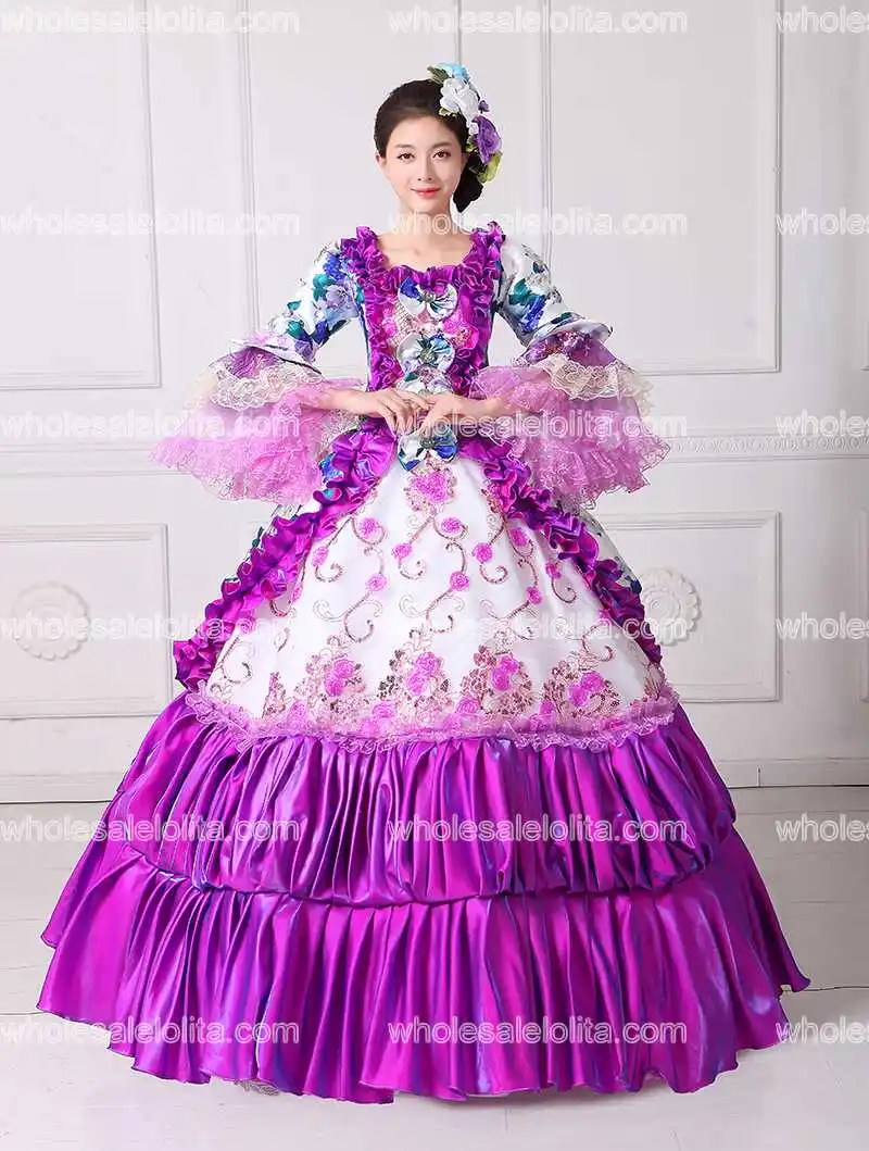 Новое платье для бала маскарада с цветочным принтом Южная рококо Белль