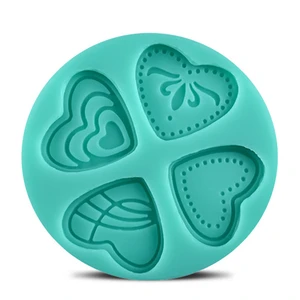 4 стиля 3D силиконовая форма для выпечки в форме сердца помадка инструмент для торта Шоколадные конфеты печенье кондитерское мыло формы E687