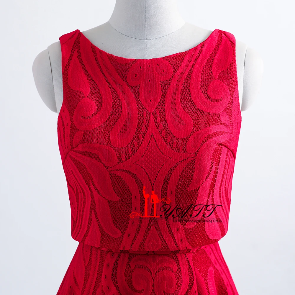 Горячее новое поступление 2017 красное кружевное вечернее платье для выпускного