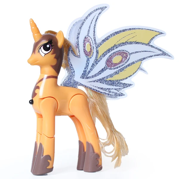 Цвет: желтый My little horses action figure anime figure toys for children ponies toys lovely Unicorn light and music joint are movable - Цвет: Цвет: желтый