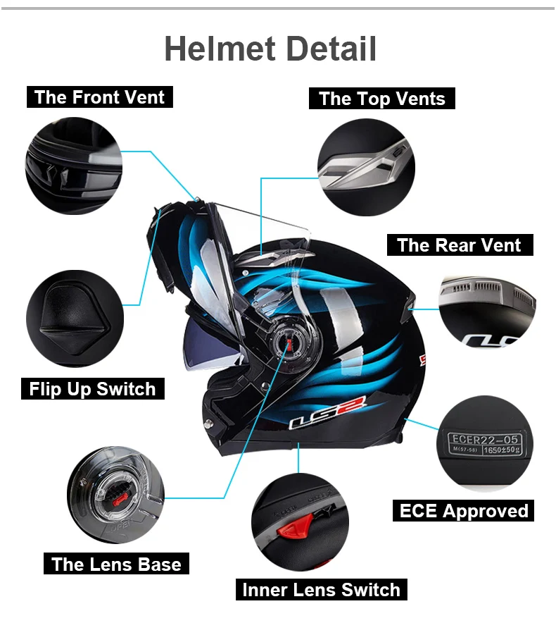 LS2 FF370 флип-ап мото rcycle шлем для мужчин и женщин двойной козырек с внутренним солнечным щитом LS2 управление модульные мото шлемы
