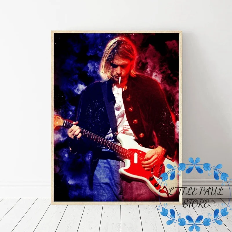 Kurt Cobain музыка звезда Искусство Холст плакат печать настенные фотографии для