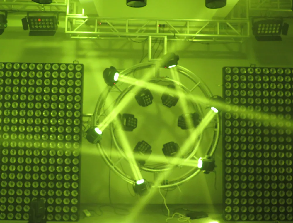 

(2PCS) Super Beam Led Moving Head Light with 4x25W White Led Lamp Rotating Lens DMX 9/15Chs DJ Effect Light