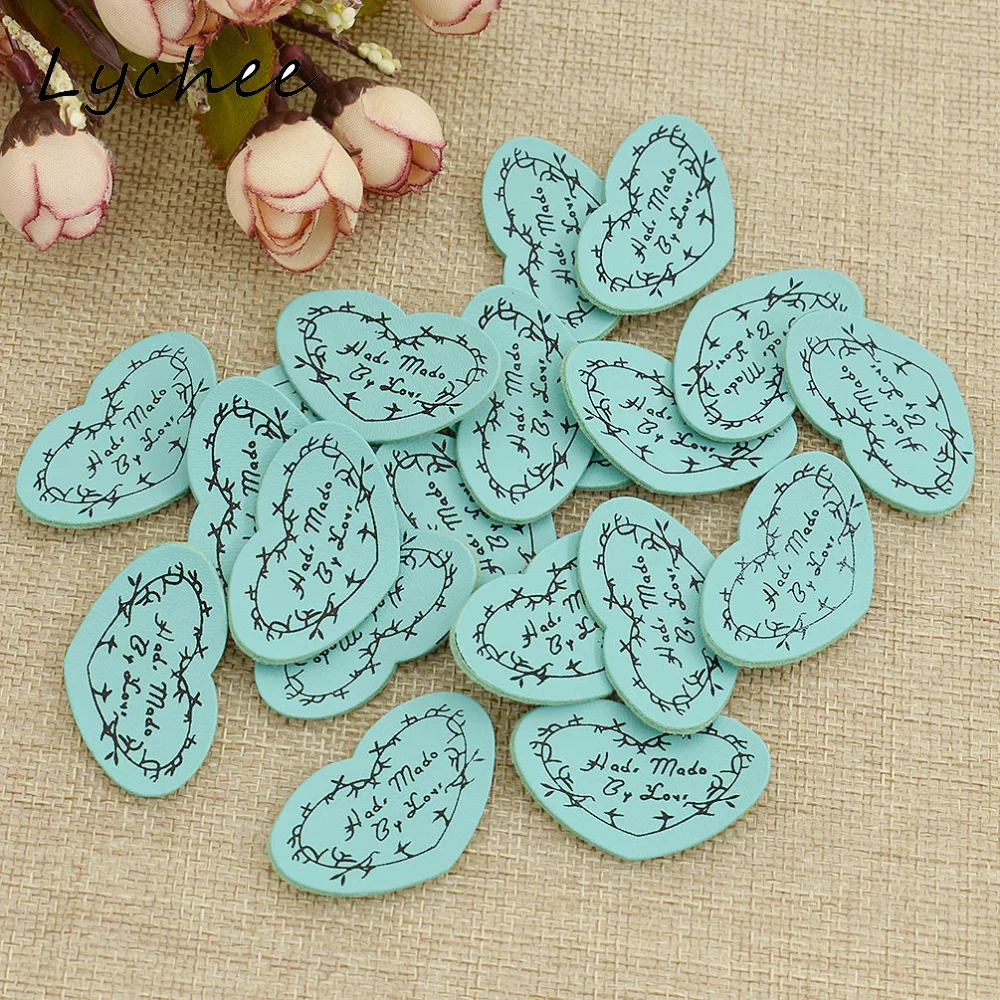 Lychee 20 шт. ярлыки для одежды ручная работа любовь искусственная кожа этикетки
