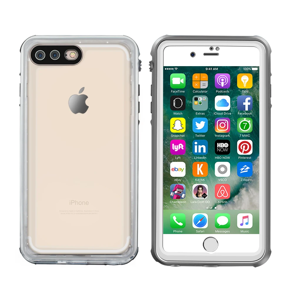 Водонепроницаемый чехол для iPhone 8 Plus с чистым звуком защитный прозрачный Touch ID