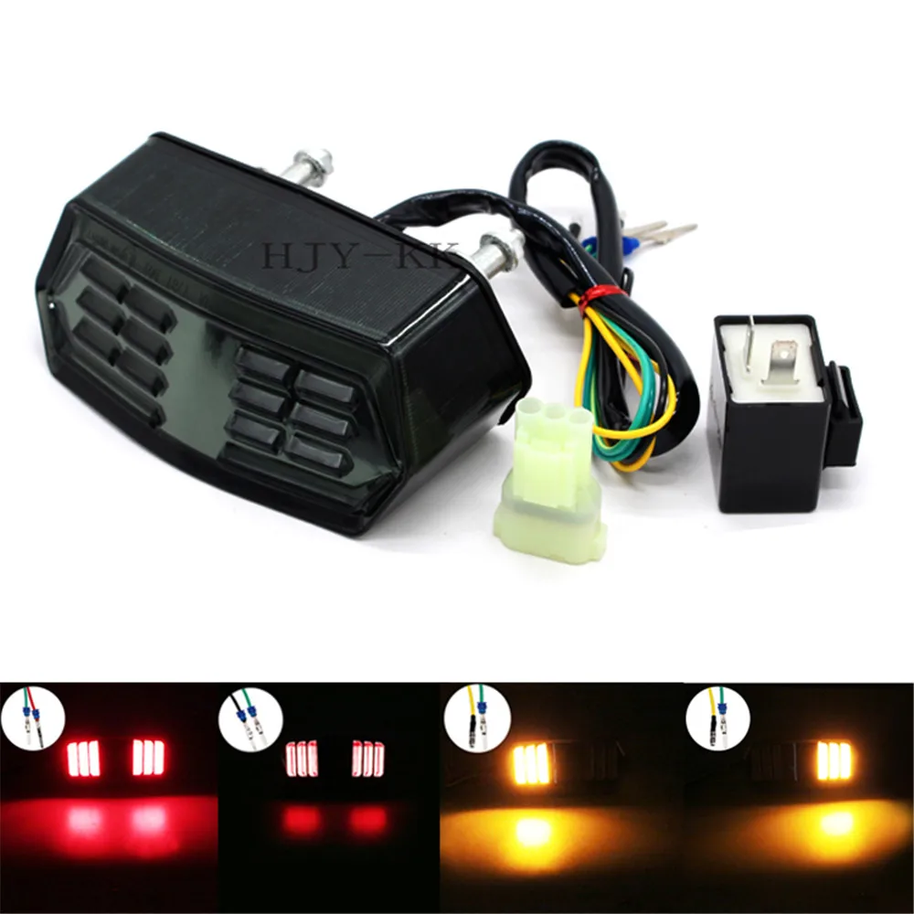 Водить мотоцикл задний фонарь светильник тормоза поворота встроенный LampTail Light