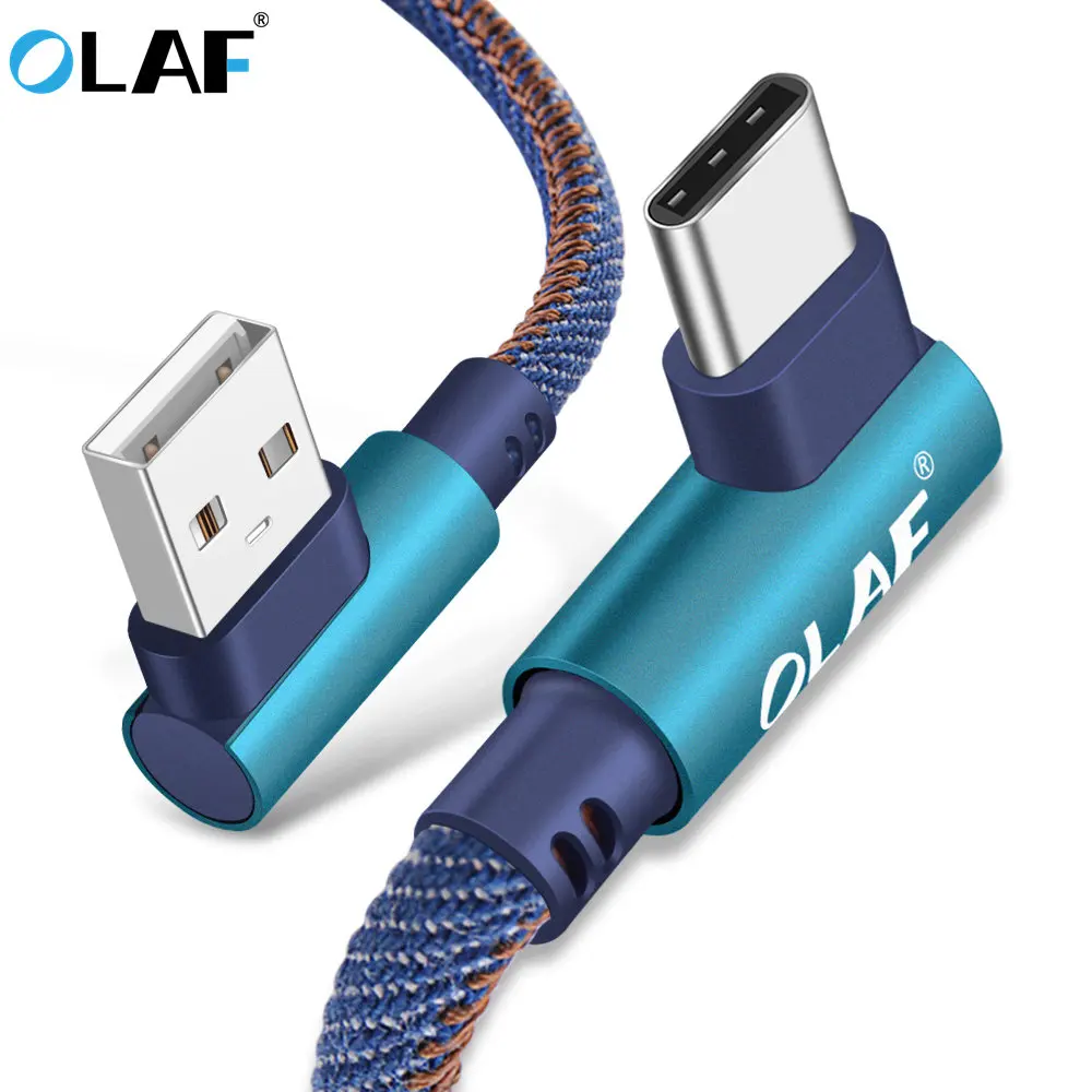 Кабель USB Type C 90 градусов для Samsung S9 S8 Note 9 8 кабель быстрой зарядки и передачи данных