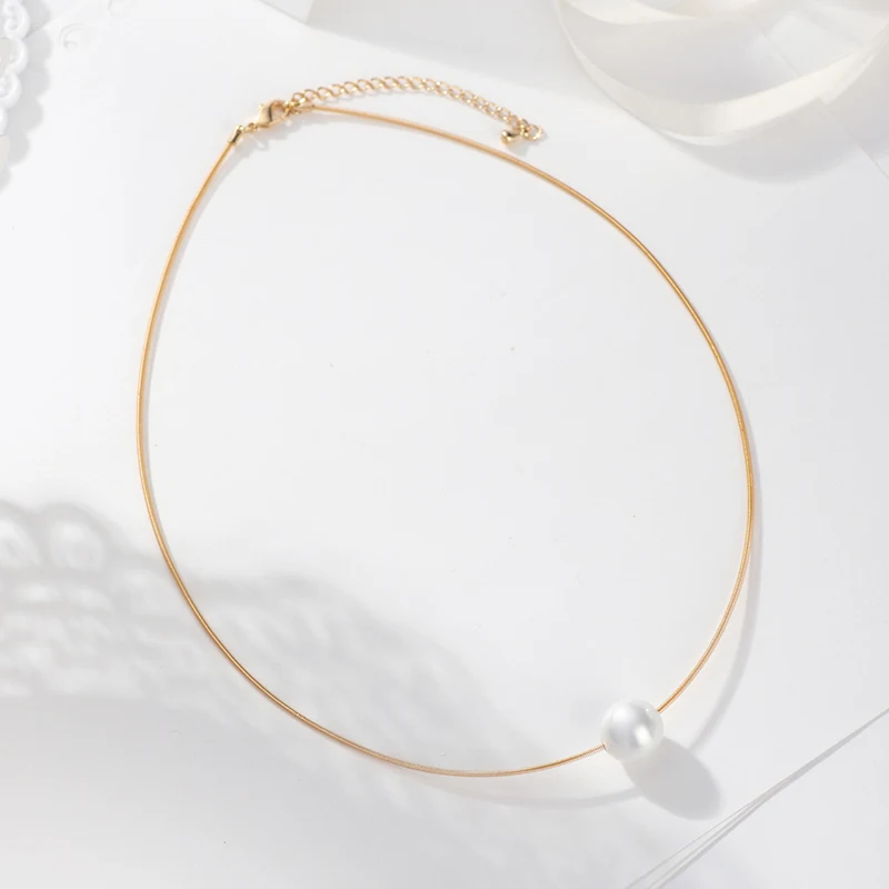 Neoglory любовь розовое золото цвет ожерелья с искусственным жемчугом модные