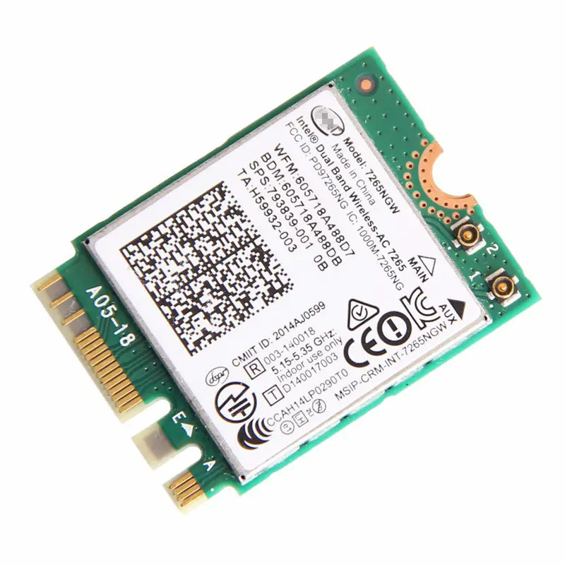 Настольная карта Двухдиапазонная 802.11AC 867 Мбит/с Bluetooth 4 0 Wi Fi Intel 7265NGW
