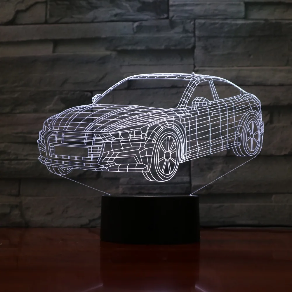 Авто Форма 3D лампа 5В USB 3AAA Батарея светодиодный ночной Светильник акриловый дети
