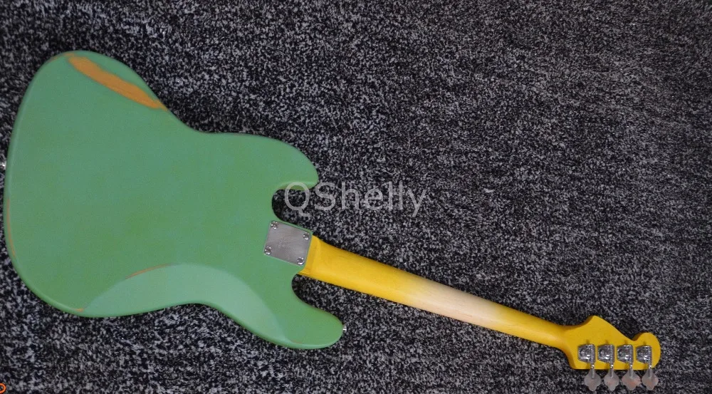 Высшее качество QShelly под заказ морской зеленый реликс Джаз 4 струны старое
