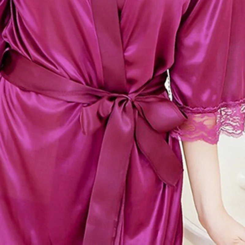 Для женщин пижамы шелковые комплект пикантные розовые для девочек дамы Домашняя