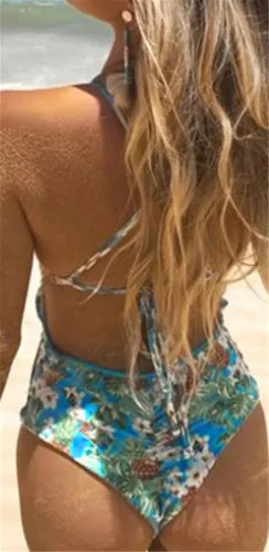 2019 Summer Women Swimming Costume Padded Swimsuits Monokini Floral Print One Piece Swimwear Bikini | Спорт и развлечения