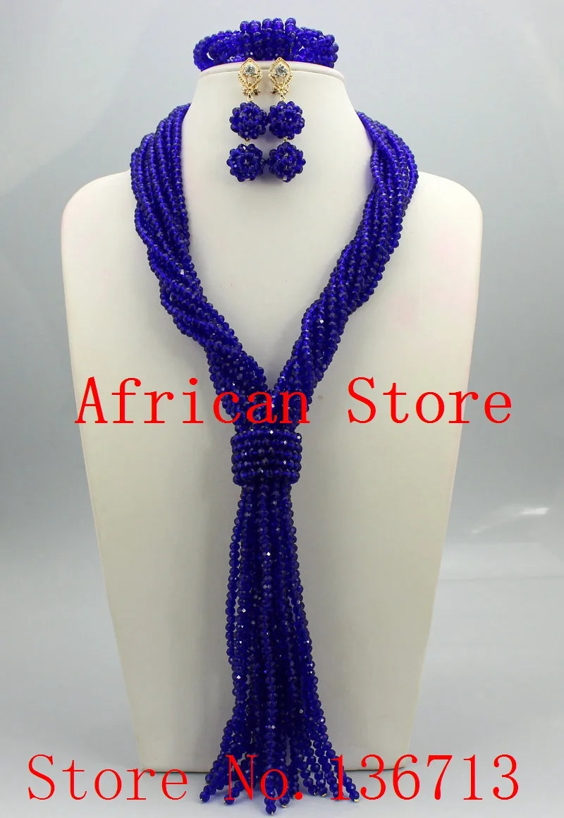 

Newest african beads jewelry set nigerian wedding african beads 7 color indian multi layer necklace / Earrings women SD103-8