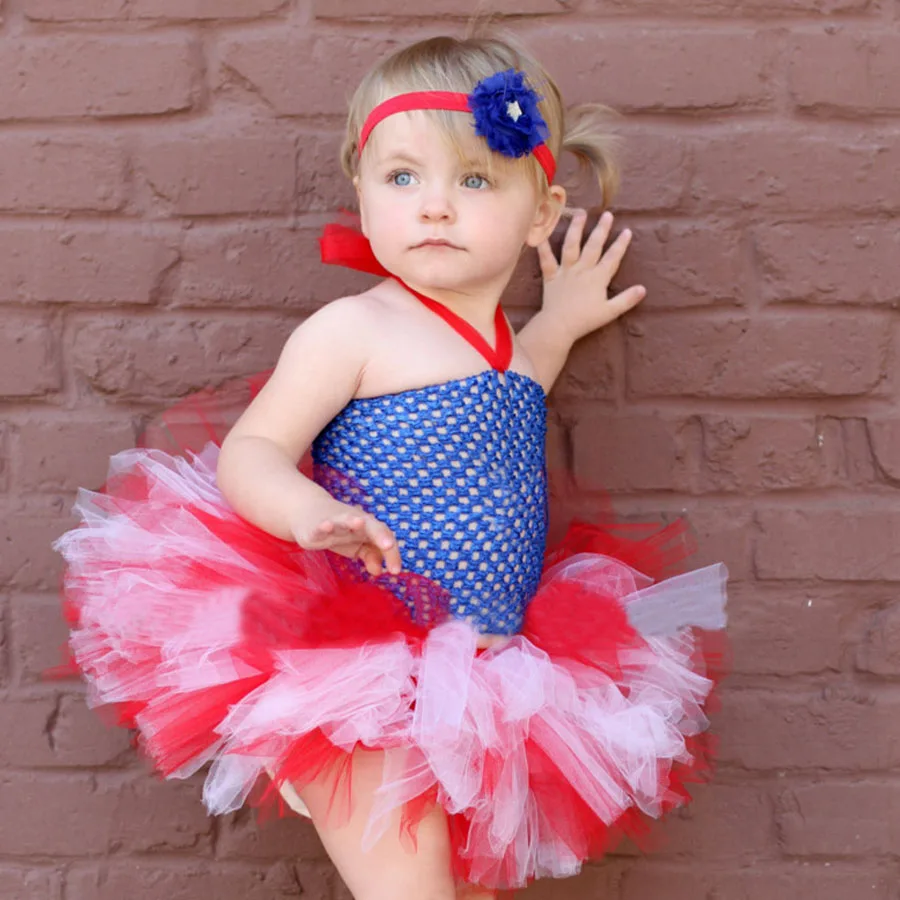 Винтажное причудливое платье-пачка для малышей с розочкой и аксессуарами волос