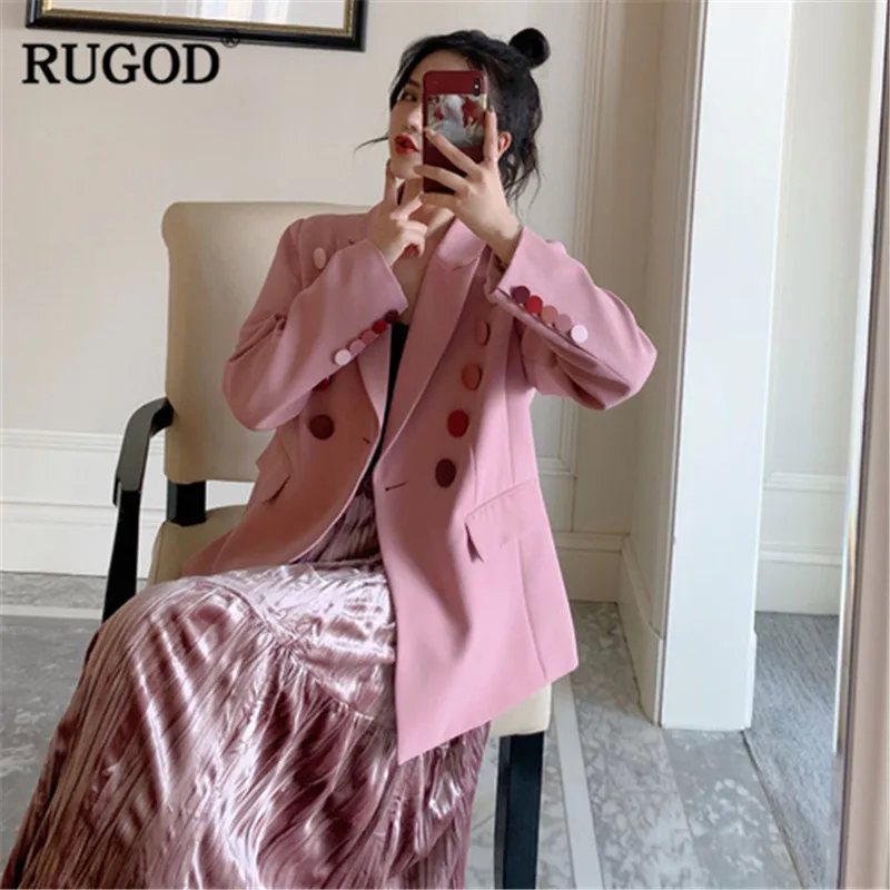 RUGOD/модные женские костюмы пальто и платье однотонные с бусинами свободные
