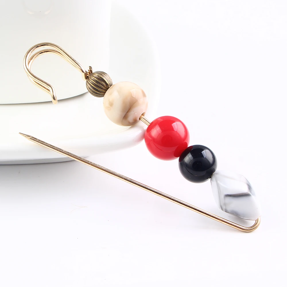 Cute Elegant Retro Pop Pin Beaded Brooches Ball Bead Multi Color For Women Korean Collar Jewelry Gift Cheap | Украшения и
