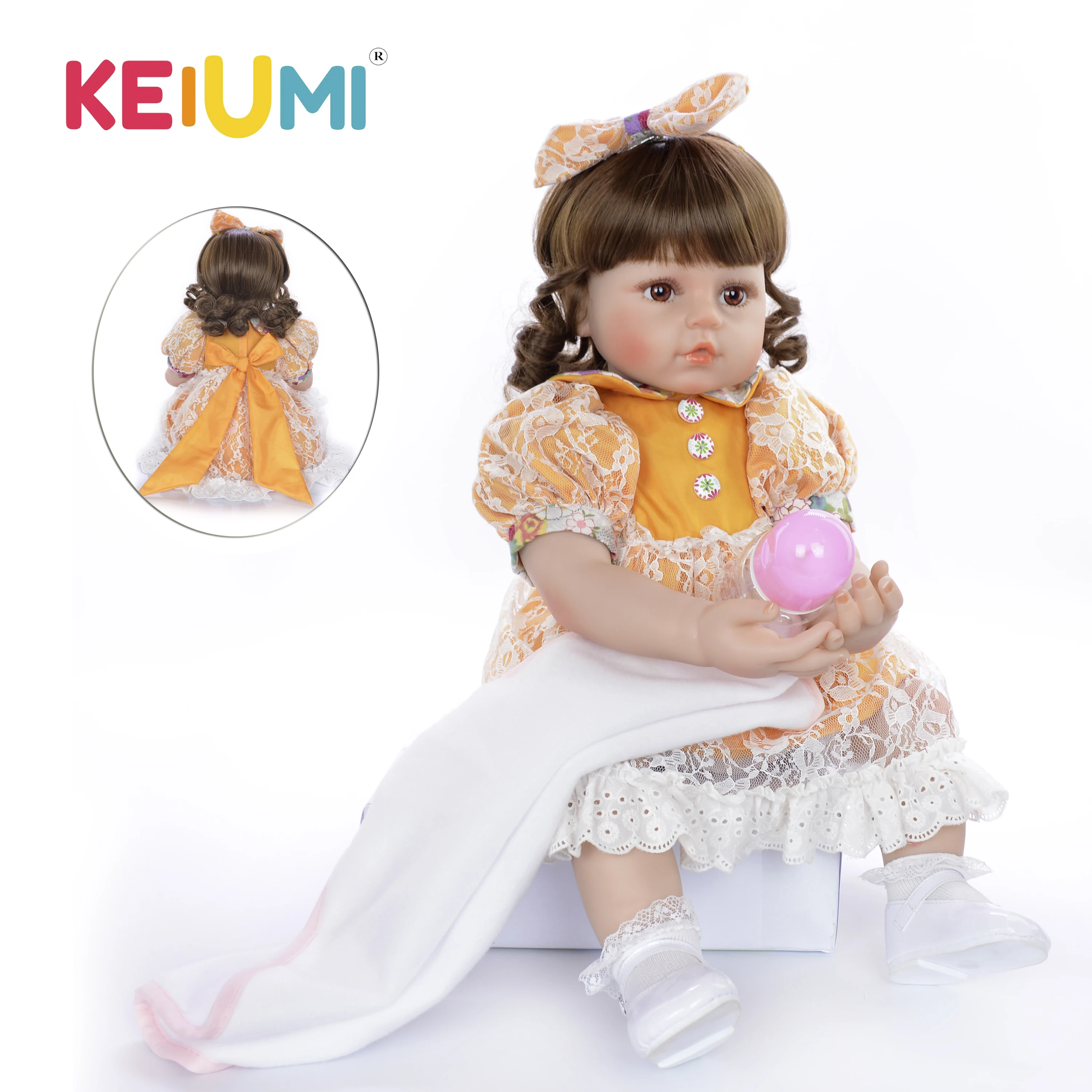 KEIUMI Новинка Новорожденные 24 дюймовые Мягкие силиконовые куклы реалистичные