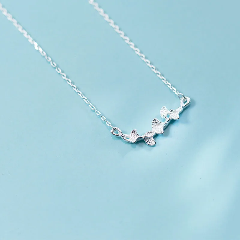 TOYOOSKY ожерелье из стерлингового серебра S925 пробы женское с кулоном в виде листьев