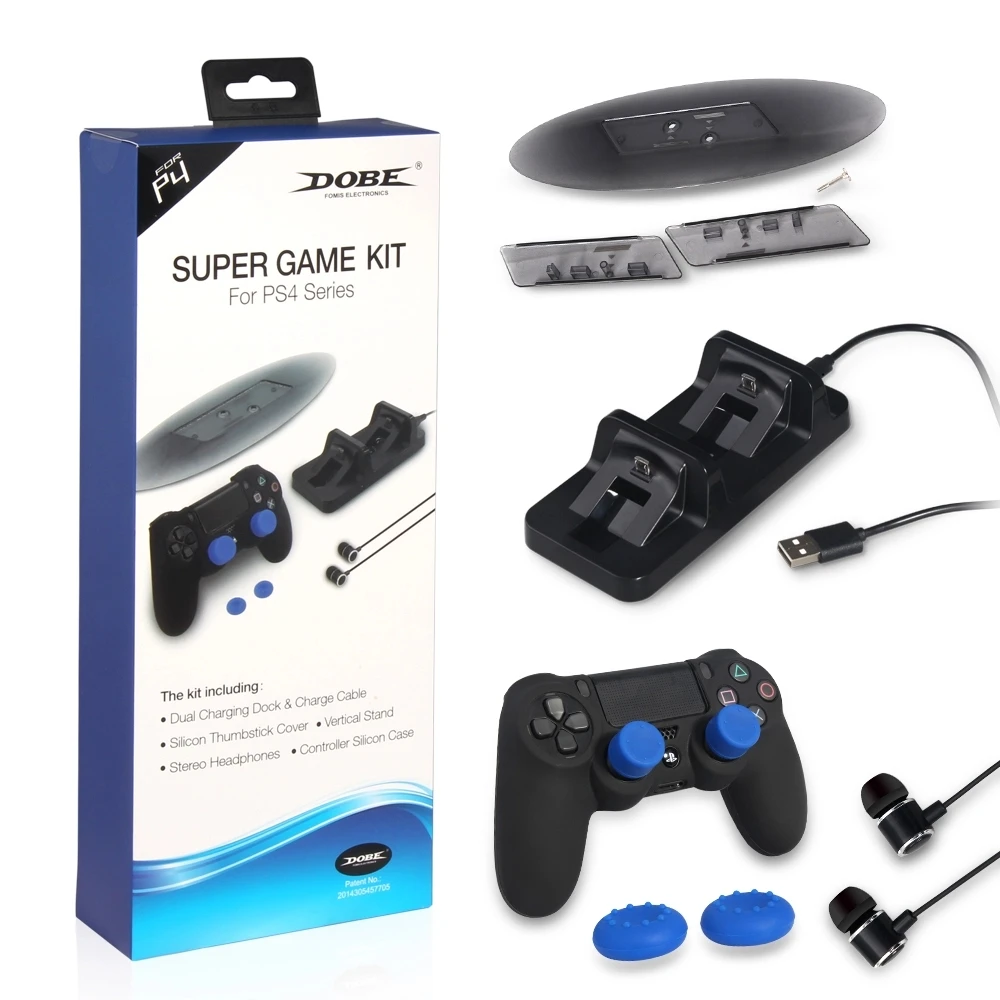 Аксессуары для Sony PS4/PS4 Pro/Slim Silicon Game Base Super Kit и стереонаушники игры зарядная