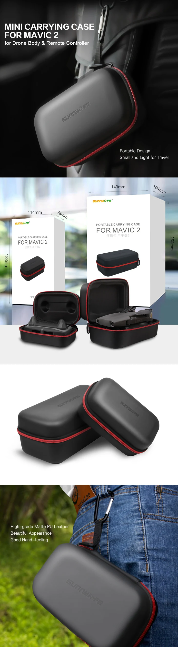 Sunnylife портативный чехол сумка для хранения DJI MAVIC 2 PRO и зум Drone средства ухода за кожей пульт дистанционного управления водонепрони