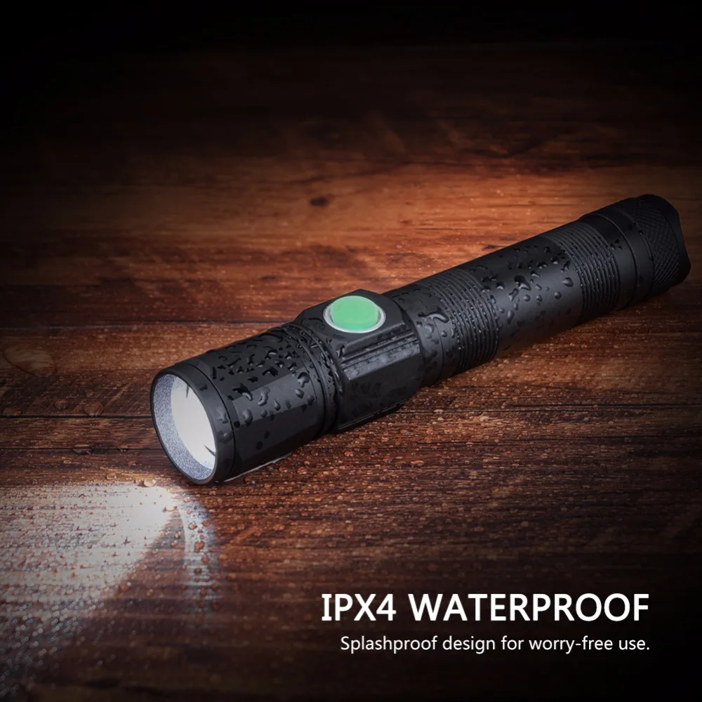 Zoomable Focus USB Rechargeable Bike Flashlight 2000 LM XML T6 LED Front Bicycle Lamp 3-Mode MTB Cycling Torch Use 18650 Battery | Спорт и