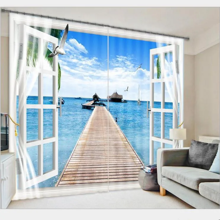 Высшее качество пляжное кокосовой пальмы 3D козырек с окном Шторы для офиса