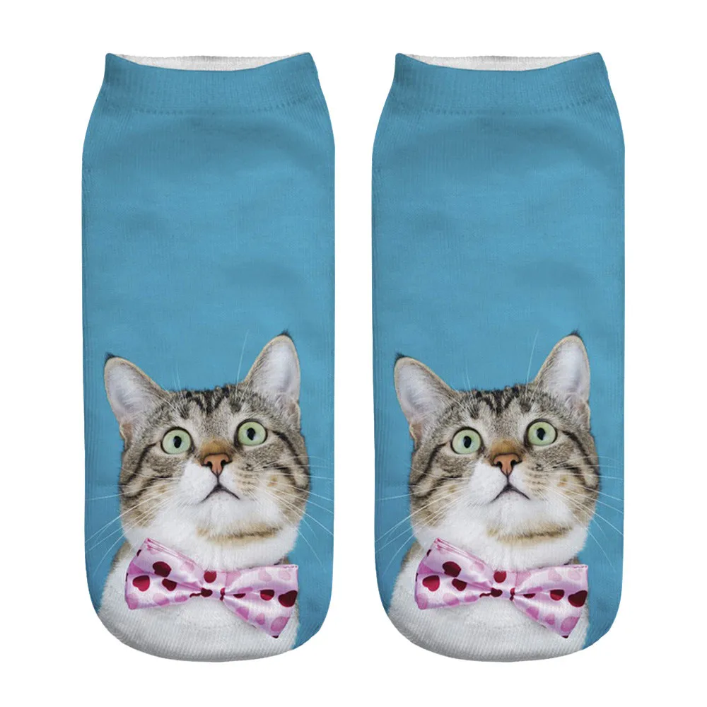 30 # носки унисекс популярные забавные короткие хлопковые с 3D принтом собаки