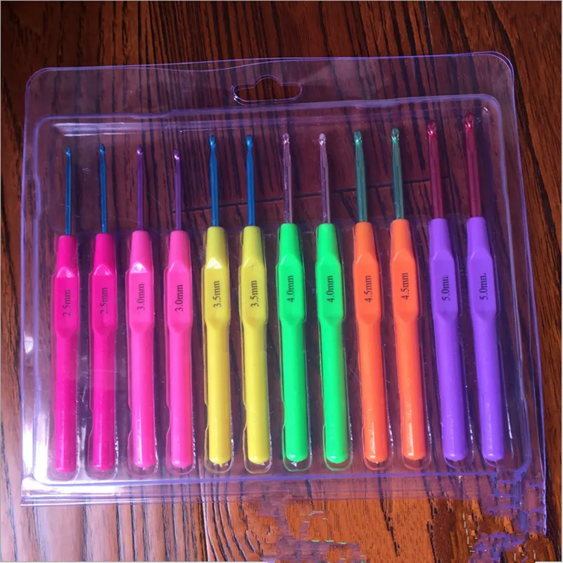 Φ 12 шт./компл. различные размеры алюминиевые пластиковые ручки вязание крючками