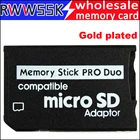 Переходник для карт Micro SD, 200 шт.лот, позолоченный, MS Pro Duo, кардридер TF, карта памяти до 16 Гб