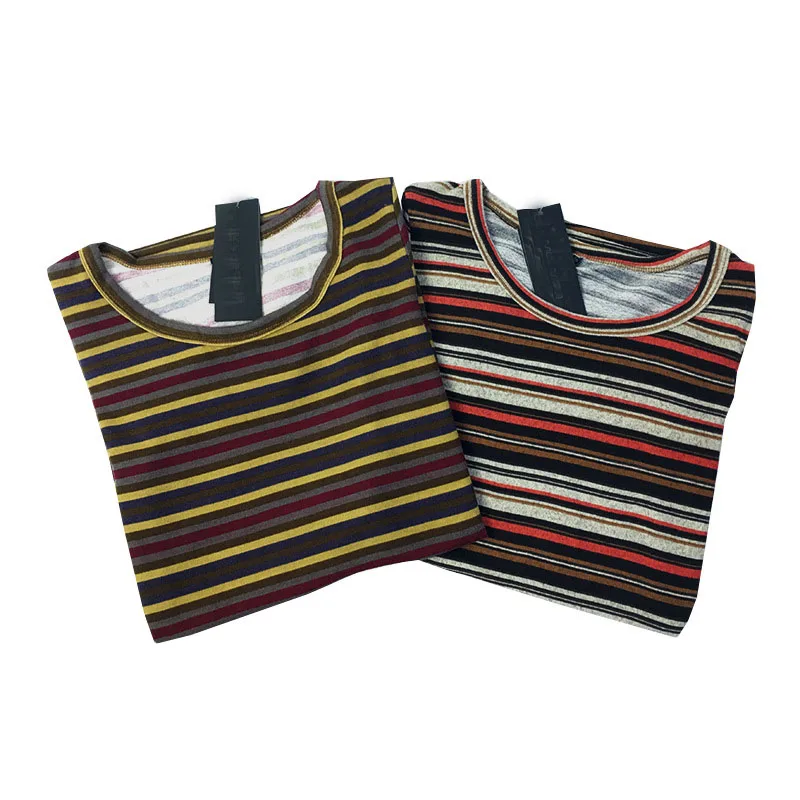 Весна Осень 2019 полосатые легинсы с длинным рукавом рубашки О образным вырезом