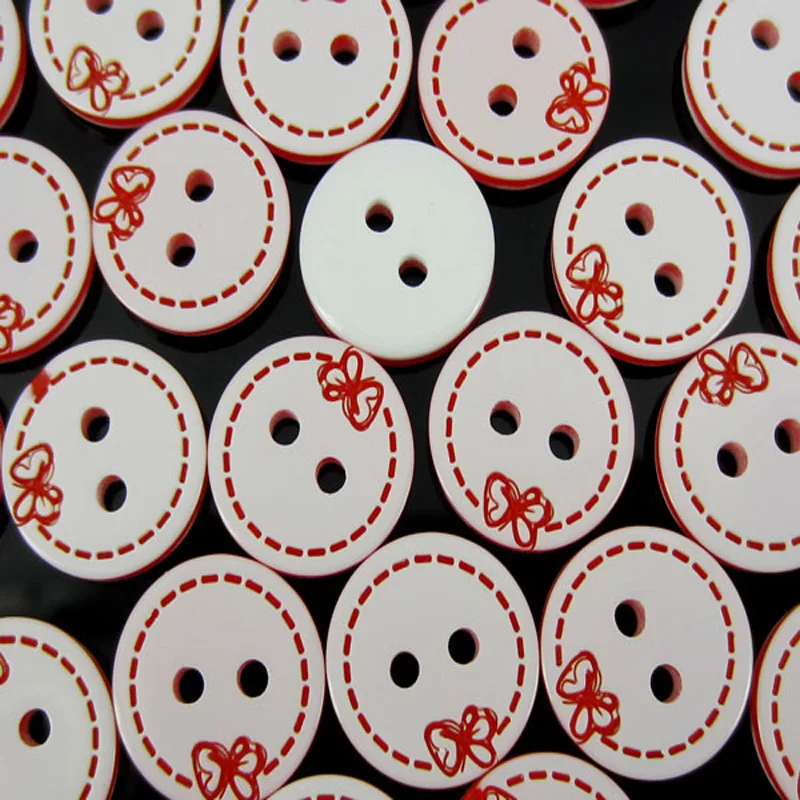 100Pcs Butterfly Resin Sewing Buttons For Cloth Flatback Cabochon Scrapbooking Crafts Knopf Bouton Decor Diy Accessories | Дом и сад