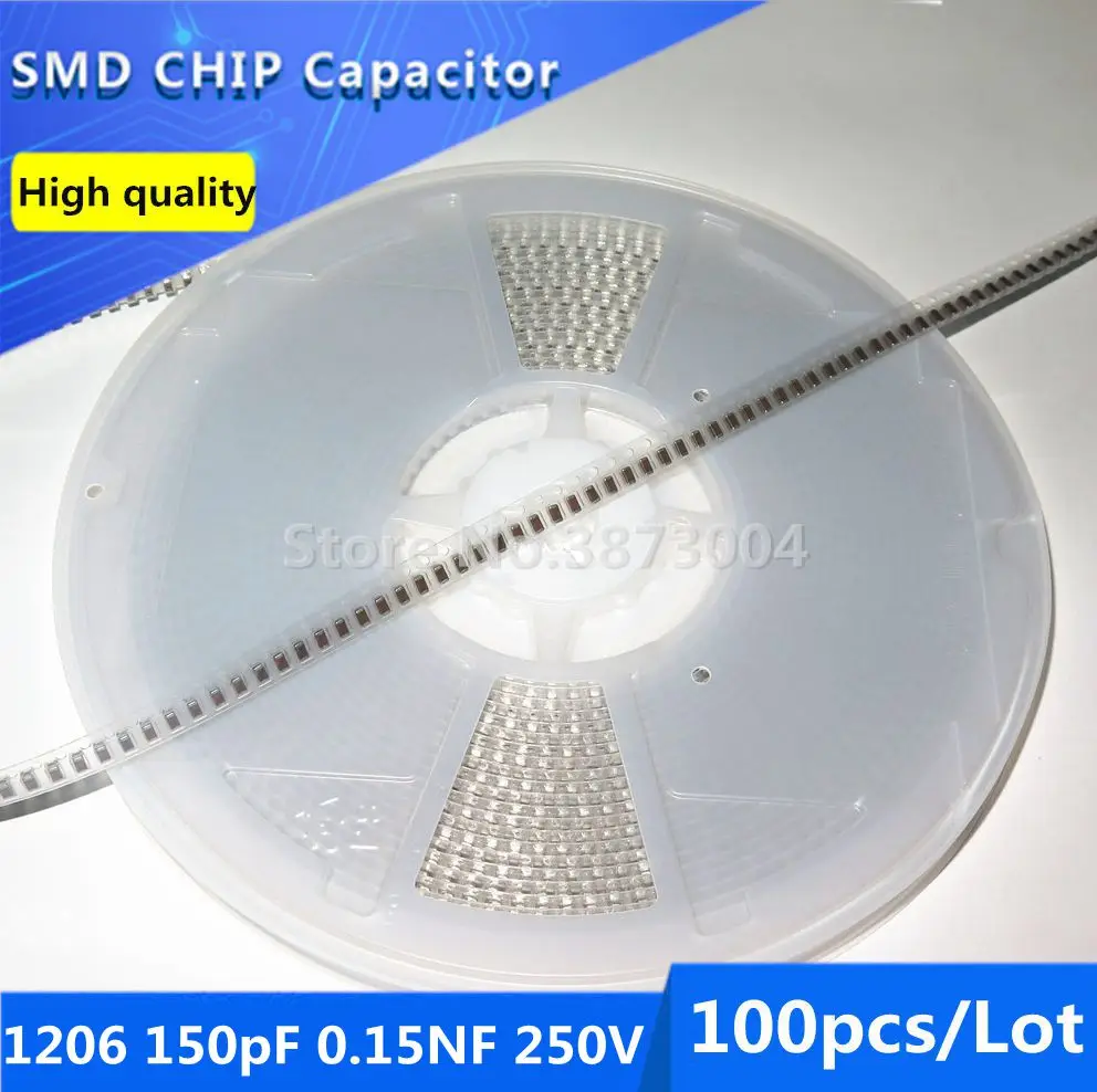 100 шт 1206 150pF 0.15NF 250V 10% толстая пленка чип многослойный керамический