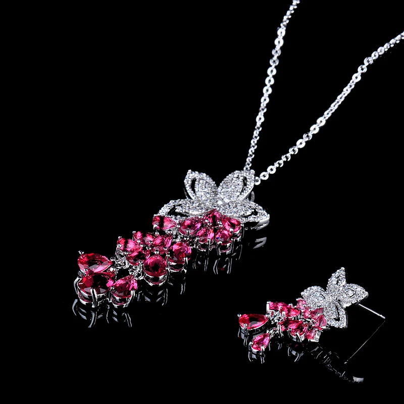 Женский комплект из колье и серёг серебристого цвета|wedding jewelry sets|fashion setjewelry sets |