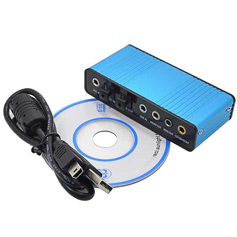 New version TISHRIC USB внешняя звуковая карта 5,1 3D аудио адаптер USB до 3,5 мм Интерфейс микрофон наушники для MAC компьютер профессиональный - Цвет: New version