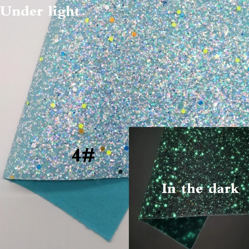 4 Glitterwishcome 21X29 см A4 Размер светится в темноте искусственная кожа, Vinil Para Lazos, искусственная кожа листы блестки листы, GM354A - Цвет: 4