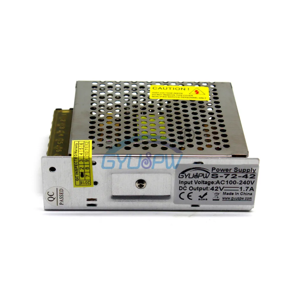 Импульсный источник питания DC48V 12V 36V 24V 42V 72W с одним выходом для постоянного тока