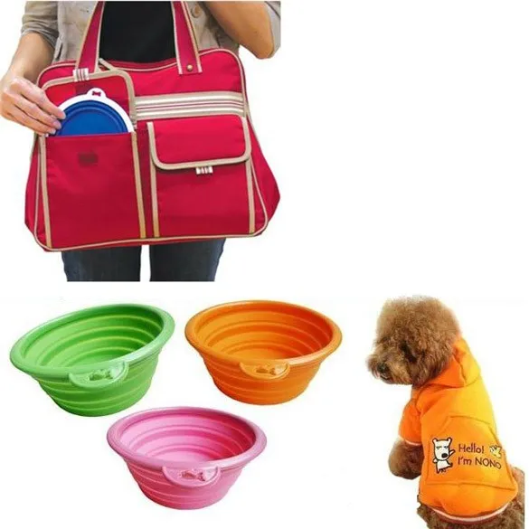 Портативная чаша для собак складная домашних животных походная воды еды