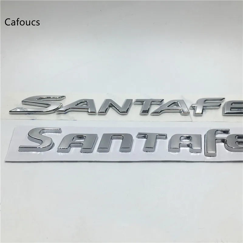 

Cafoucs For Hyundai Santafe Chrome 3D Letter Emblem Rear Trunk Badge Logo Tail Sticker Decal