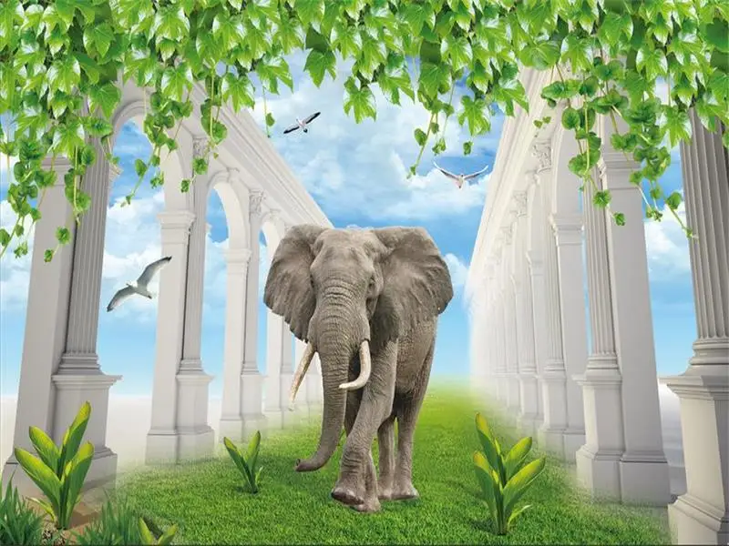 На заказ фото обои слон римская колонна стены Покрытие Гостиная диван спальня ТВ