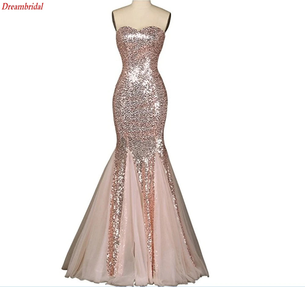 Dreambridal The latest in-kind pictures Sequin Tulle little mermaid Prom Dress Sweetheart Evening Gown | Свадьбы и торжества