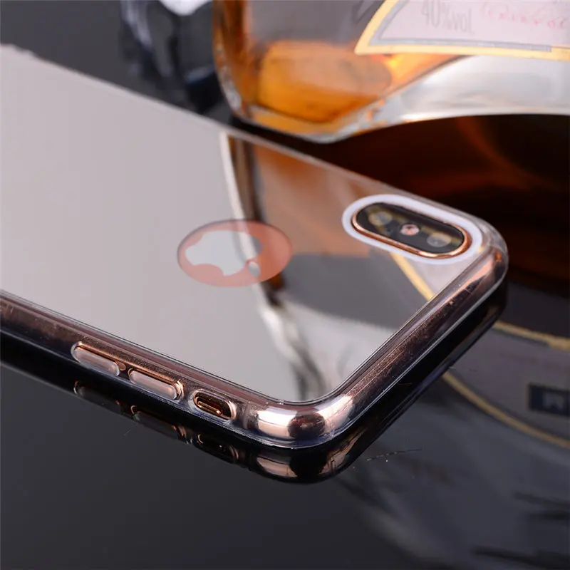 Прозрачный мягкий ТПУ чехол для iphone X XS 5S 5 SE 6 6S 7 Plus 4 4s силиконовый зеркальный |