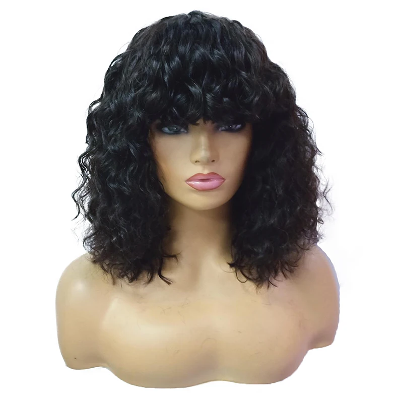 Парики с волнистыми волнами парики из человеческих волос 14 дюймов бесплатные