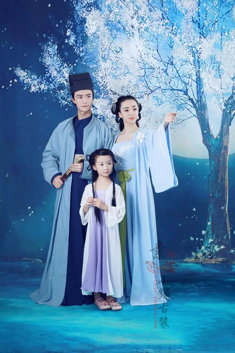 Si Shui Nian Hua/семейный костюм для мамы папы и дочки комплект родителей детей Hanfu