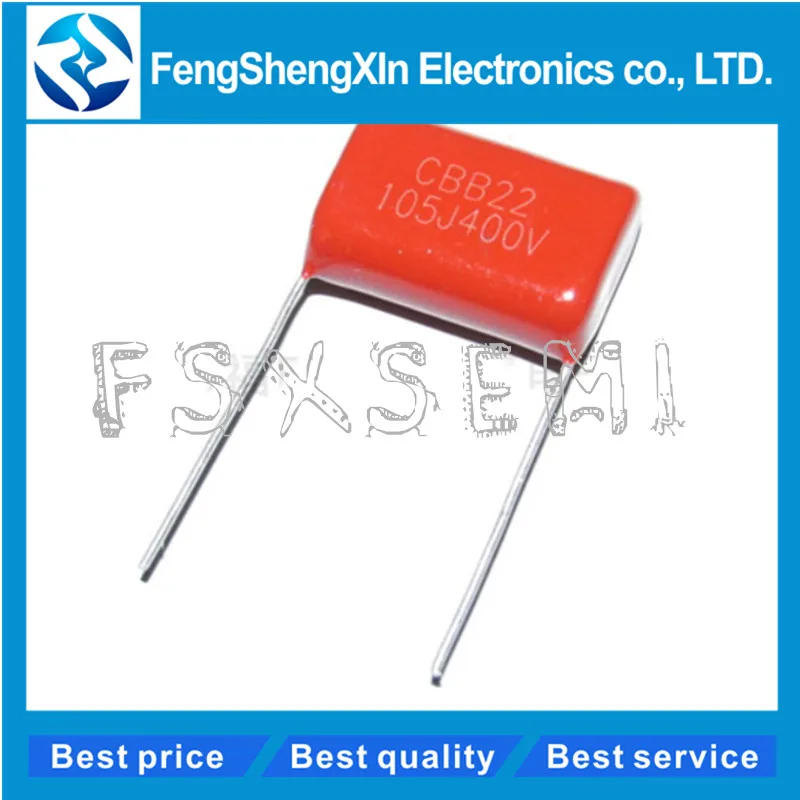100pcs/lot New 400V105 1UF Pitch 20MM 400V 105 1000NF CBB Polypropylene film capacitor | Электронные компоненты и