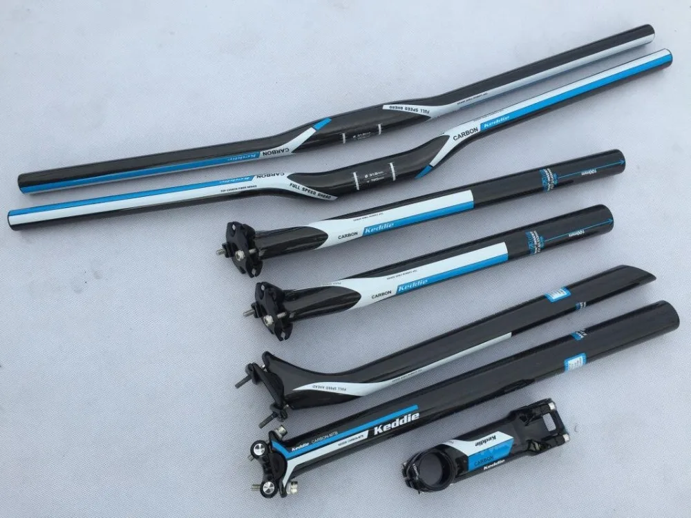 Быстрая Доставка Распродажа 2015 Keddie красный УГЛЕРОДНЫЙ руль набор mtb велосипедный