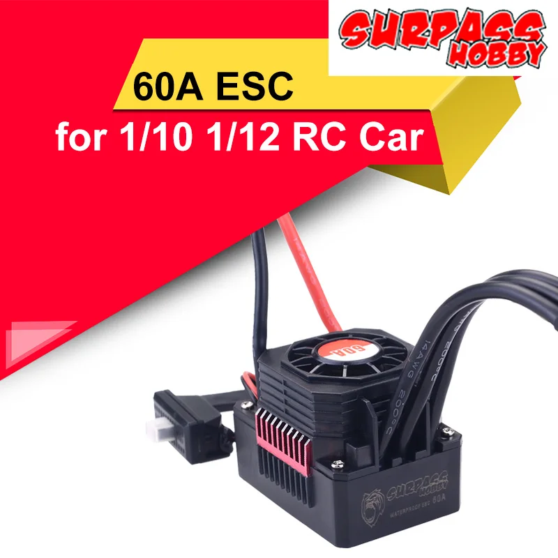 SURPASS HOBBY KK 60A ESC водонепроницаемый электрический регулятор скорости для 1/10 1/12 RC 3660