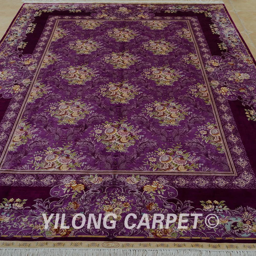 Kopen Yilong 8.2 'x11. 'Vantage Klassieke Kleed Grote Antieke Paarse Bloemen Woonkamer Decoratieve Tapijt (ZQG276A)