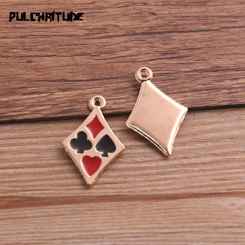 Pulchrode 6 шт. 17*26 мм сплав металла капля масла игральные карты Подвески для DIY браслет ожерелье ювелирных изделий